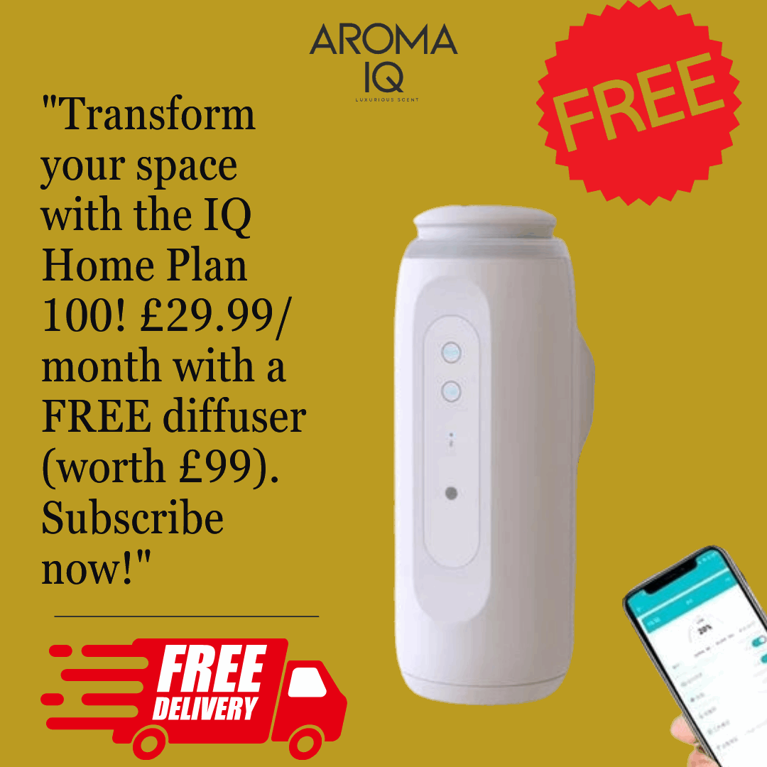 IQ Home Plan 100 : Your Monthly Subscription to Luxury FREE 300m³ White Smart Wall Plug Aroma Diffuser (worth £99)