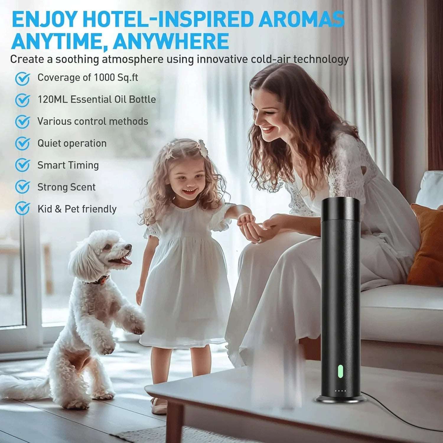 Tower-shaped luxury Scent Diffuser Remote Control