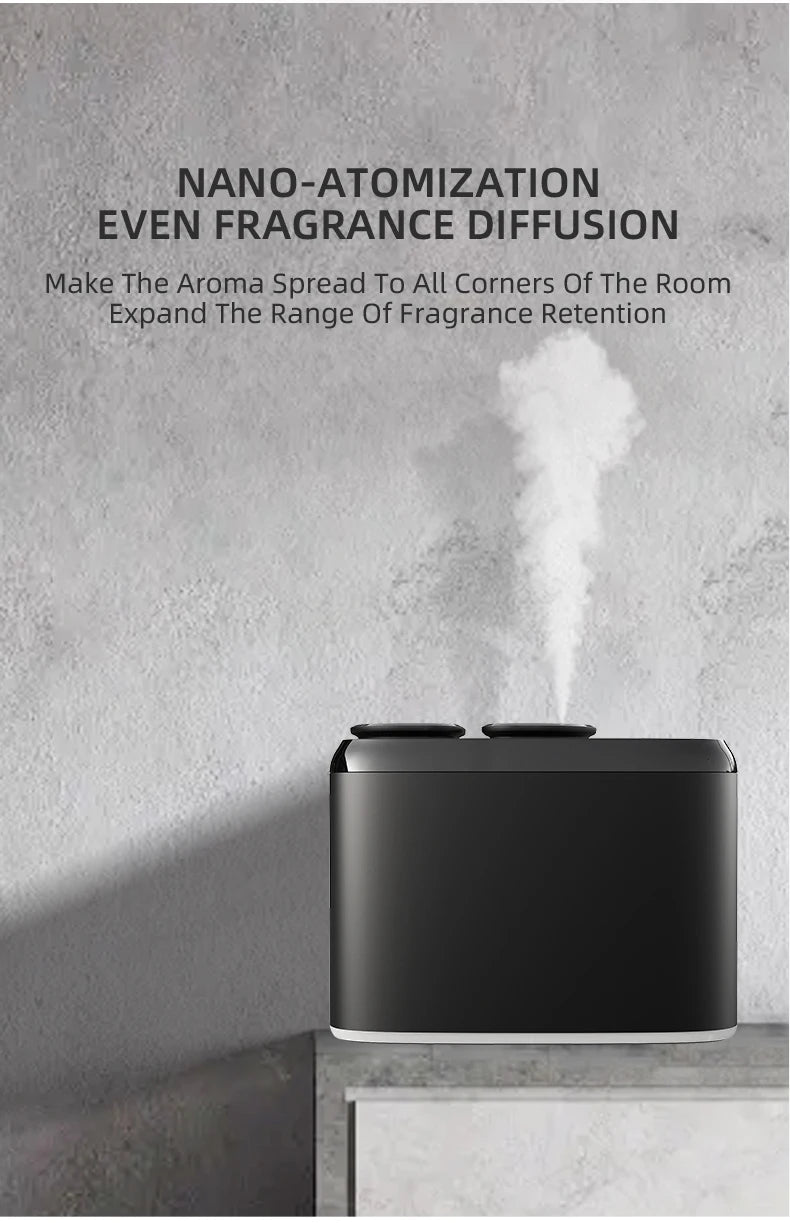 Dual Nozzle Bluetooth Aroma Diffuser with Smart Timer – Luxury Aluminium Design for Home, Office, and Hotels