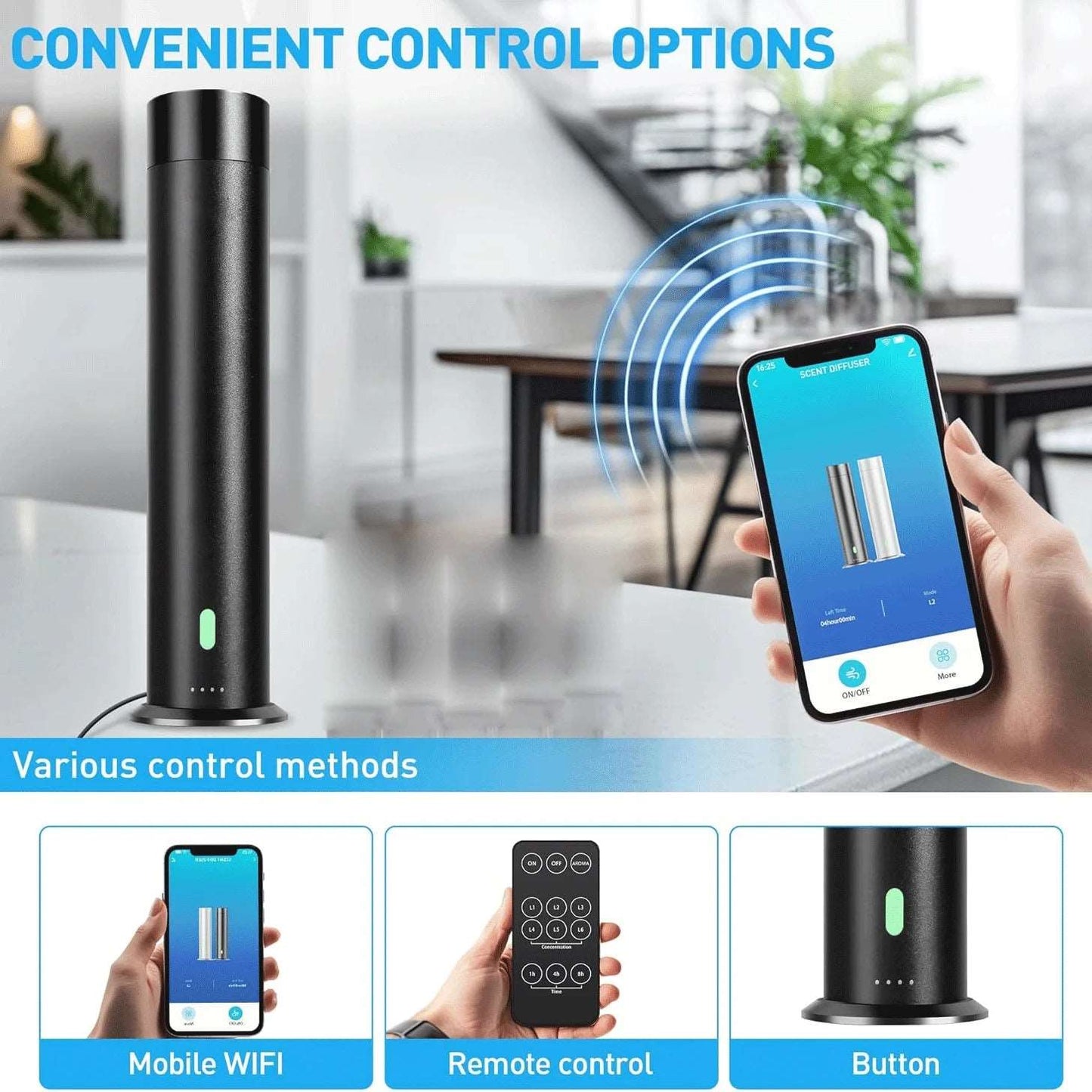 Tower-shaped luxury Scent Diffuser Remote Control