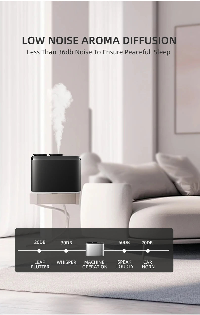 Dual Nozzle Bluetooth Aroma Diffuser with Smart Timer – Luxury Aluminium Design for Home, Office, and Hotels