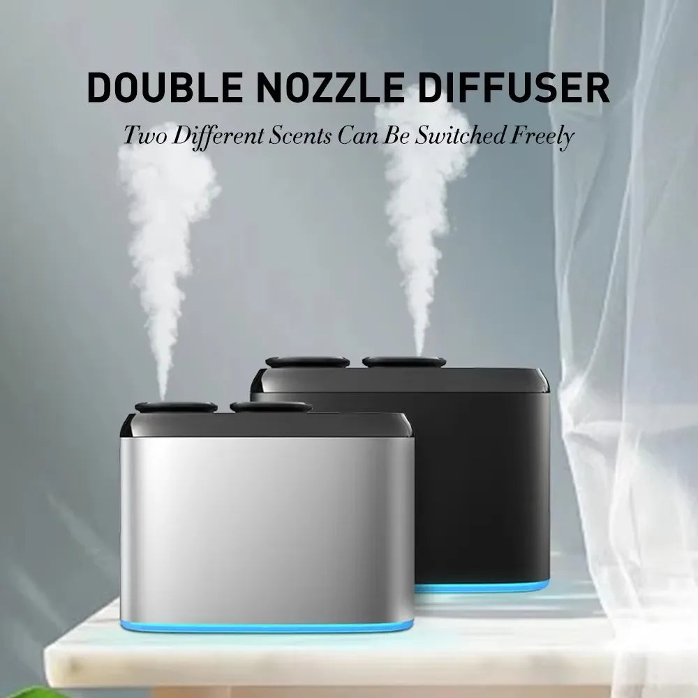 Dual Nozzle Bluetooth Aroma Diffuser with Smart Timer – Luxury Aluminium Design for Home, Office, and Hotels