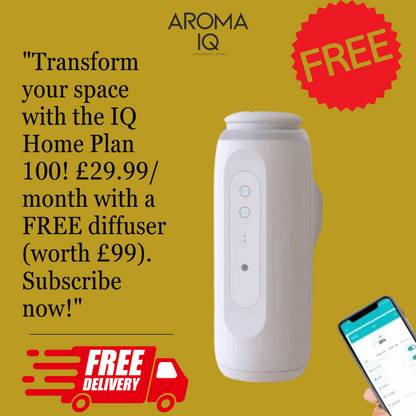 IQ Home Plan 100 : Your Monthly Subscription to Luxury FREE 300m³ White Smart Wall Plug Aroma Diffuser (worth £99)